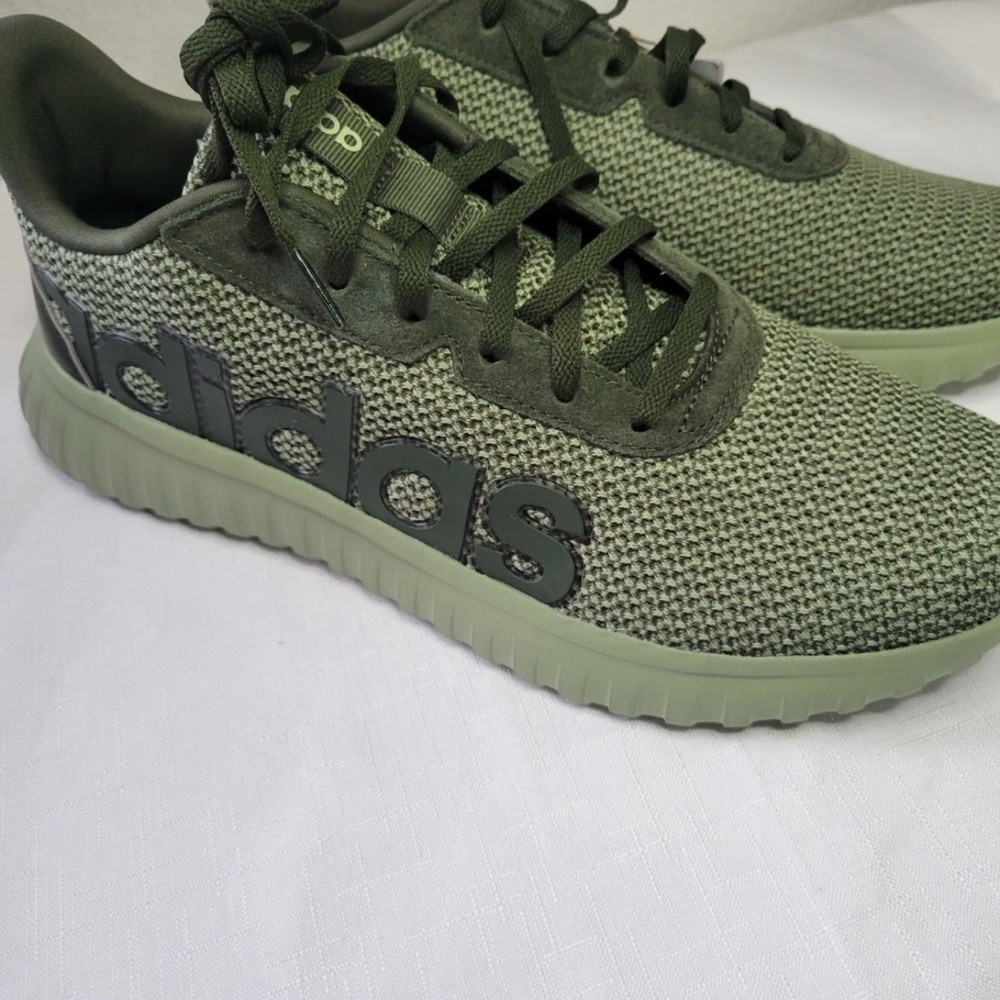 MENS NWT ADIDAS GREEN OLIVE KAPTIR BASE RUNNING WORKOUT EVERY DAY SHOE SIZE 10 - Picture 9 of 10